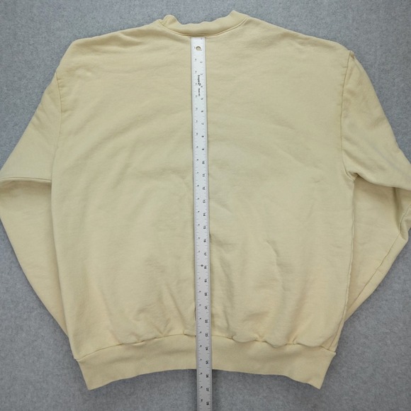 Lyrical Lemonade Sweater Mens Large Yellow Crew Neck Heavyweight Distressed - Picture 8 of 11